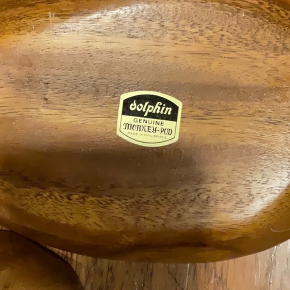 4 Vintage Monkey Pod Wood Serving Dishes - Picture 3 of 4